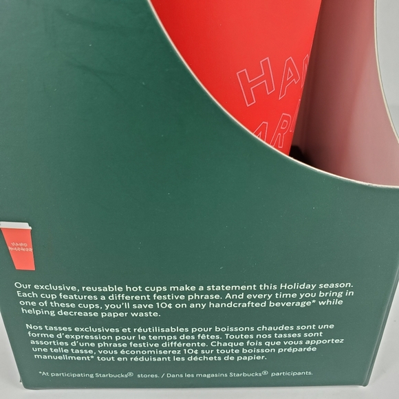 Starbucks 2019 Holiday 6pk Reusable 16oz Hot Cups - Picture 5 of 8